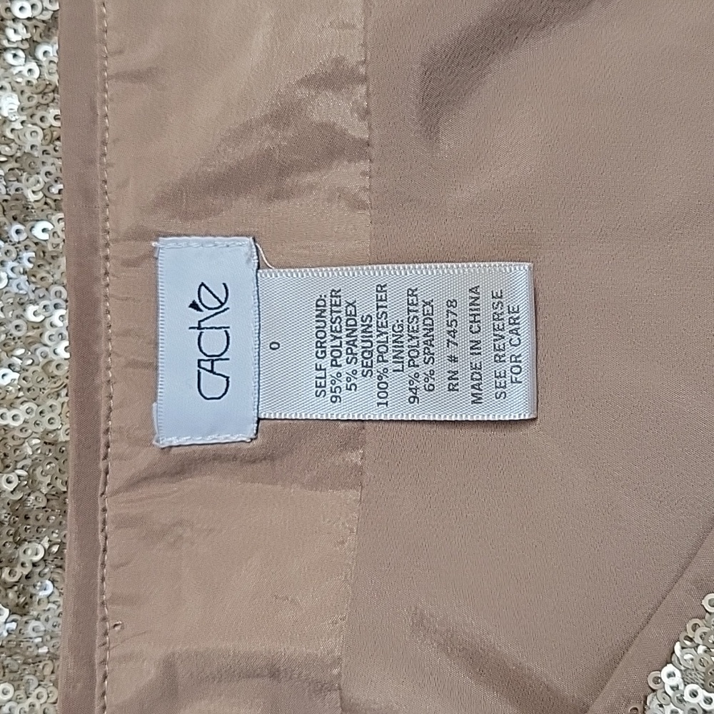 Euc- Cache Gold / Silver Metallic Sequin Mini Ski… - image 4